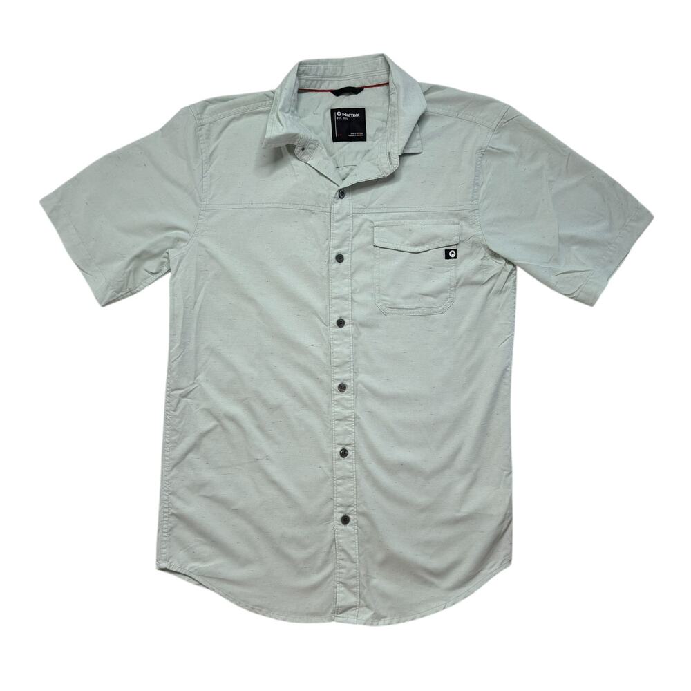 MARMOT Light Blue Colorful Heather Button Up Shirt Size Small Mens #N44150